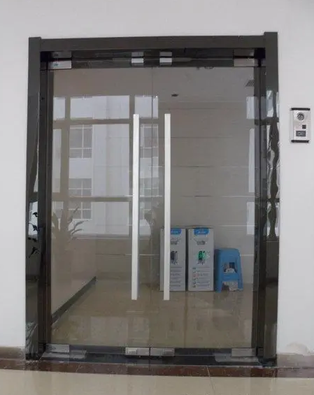 不锈钢无框玻璃地弹门